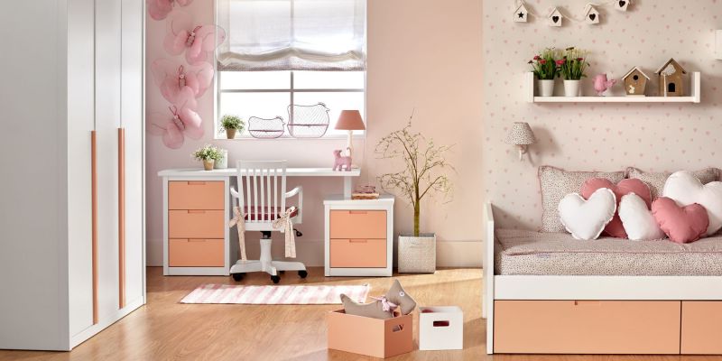 Decoración con plantas en dormitorio infantil