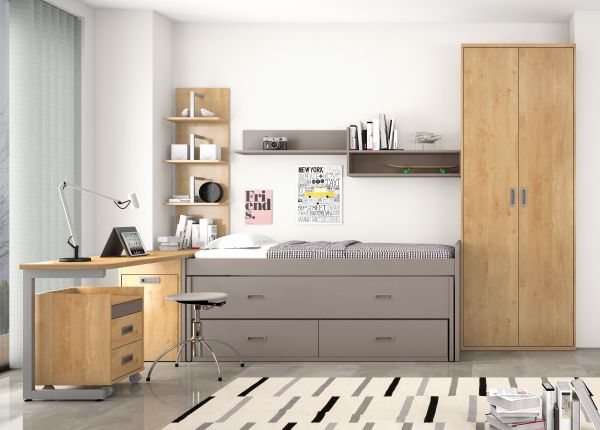 Compacto laminado en gris. Ref: 0164