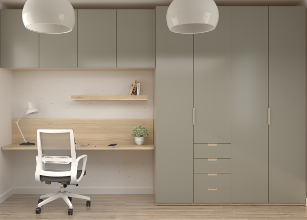 Habitación laminada con armarios y escritorio. Ref: 0254