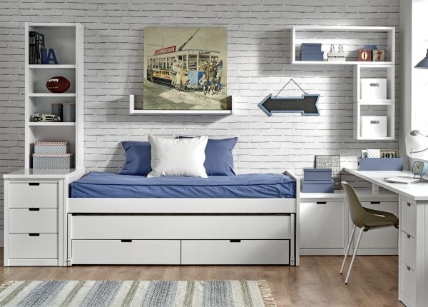 Minicompacto con 2 camas para habitación juvenil