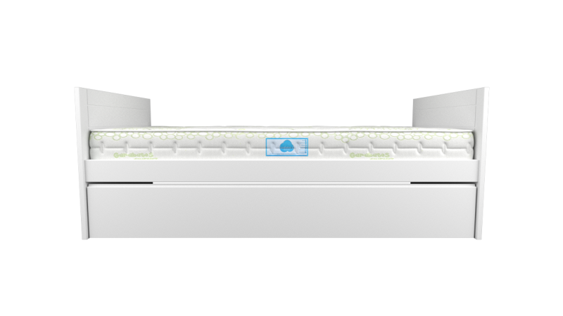 Trundle bed basic lacquered 190x90 with slatted bed base